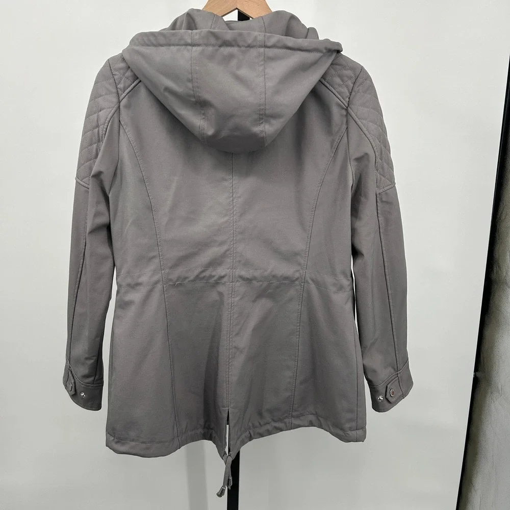 Michael Michael Kors Anorak‎ Grey Hooded Full Zip Rain Jacket Small